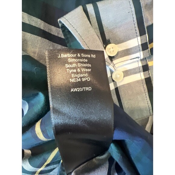 Barbour Green Plaid Highland Check 33 Tailored Men Size M - Picture 5 of 8